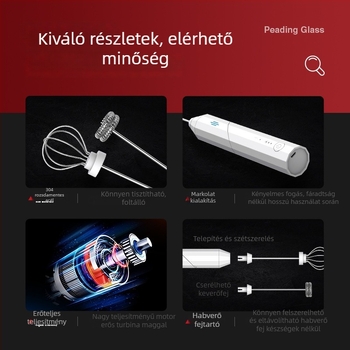 Tölthető kézi tejhabosító, kompakt intelligens mixer kávéhoz