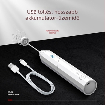 Tölthető kézi tejhabosító, kompakt intelligens mixer kávéhoz