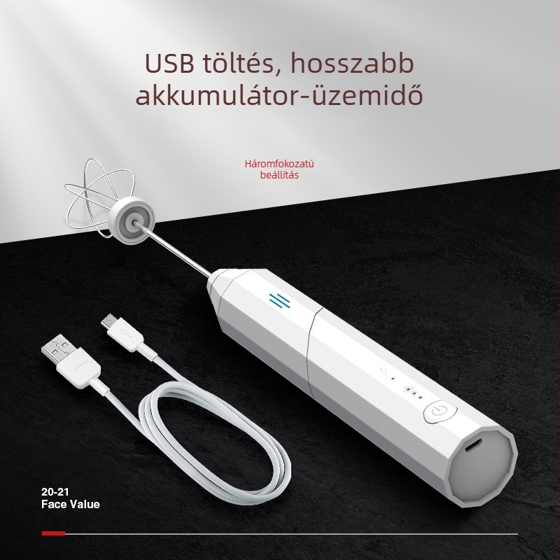 Tölthető kézi tejhabosító, kompakt intelligens mixer kávéhoz