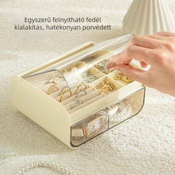 Minimalista, hordozható ékszeres doboz — utazáshoz ideális tároló fülbevalókhoz, nyakláncokhoz és gyűrűkhöz