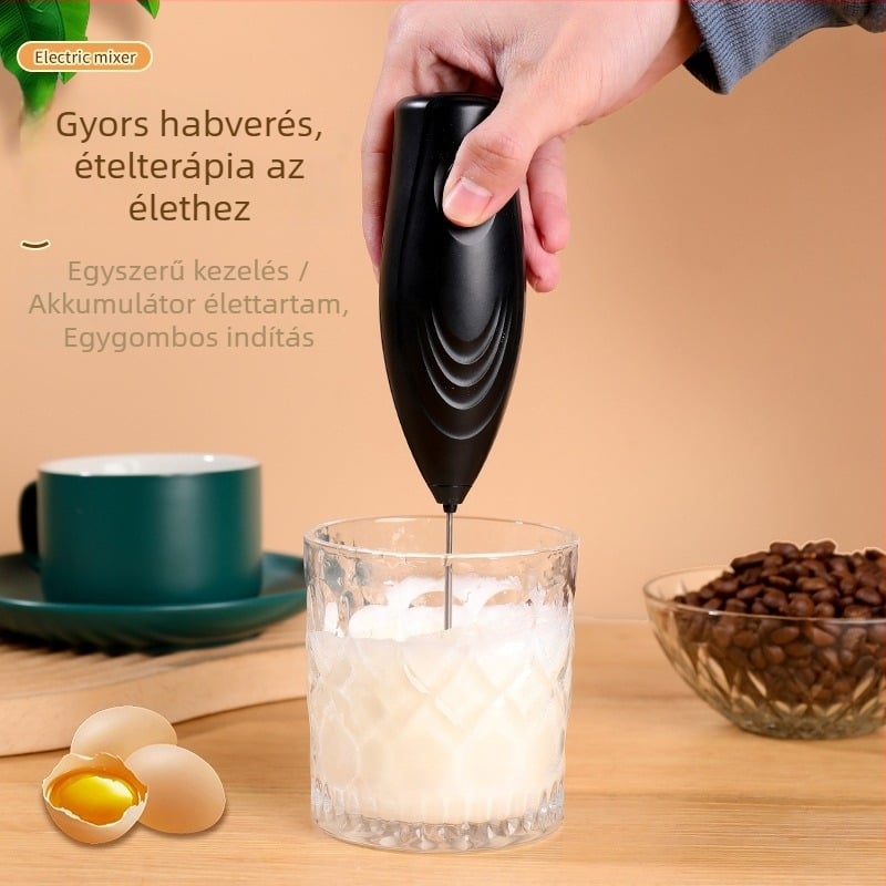Háztartási elektromos tojáshabverő és krémhabosító, kompakt tejhabosító