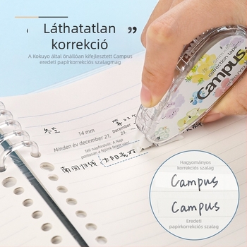 Kokuyo 3508 Színes korrekciós szalag, cserélhető maggal, fehér tok, campus akvarell dizájn, diákoknak