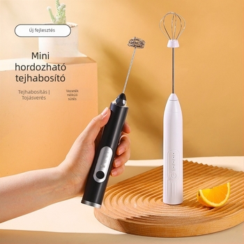 Kézi, vezeték nélküli elektromos tejhabosító kávéhoz, tejmixer és tojáshabverő, 3 sebesség, modell J-3/J-5