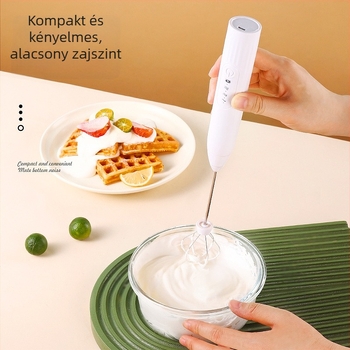 Kézi, vezeték nélküli elektromos tejhabosító kávéhoz, tejmixer és tojáshabverő, 3 sebesség, modell J-3/J-5