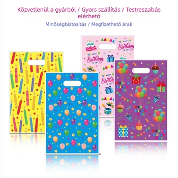 Új, eredeti Születésnap sorozat cukorka zacskó, ünnepi dekorációhoz, nyomtatott ajándéktáska