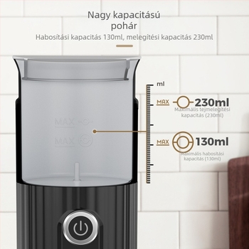 CAFELFFE elektromos tejhabosító – forró és hideg hab, automata háztartási kávéfőző