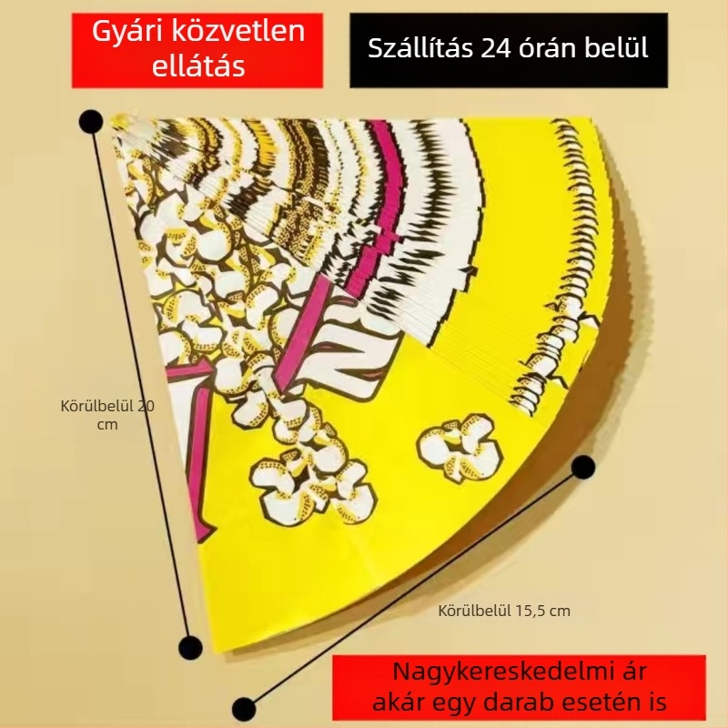 Popcorn papírzacskó - kis ajándék zacskó, háromszög alakú snack csomagolás standokra