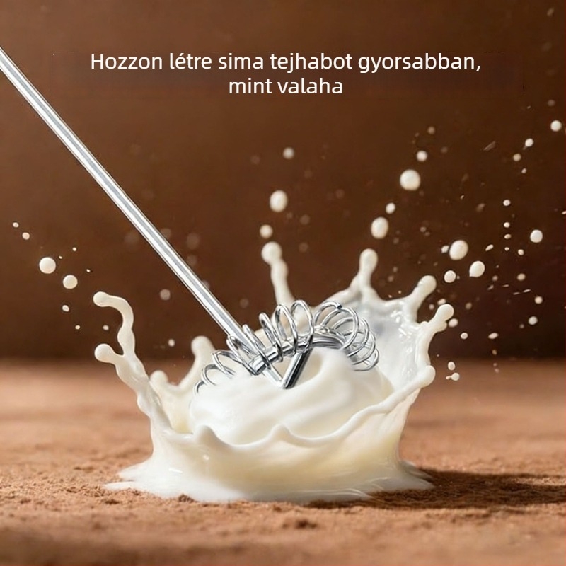 Rozsdamentes acél tejhabosító, hordozható kézi eszköz kávéhoz, sűrű habosítás, újratölthető