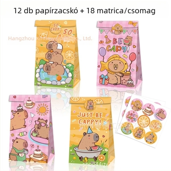 MB061 Kapibara születésnapi kraft papírtáska édességekhez