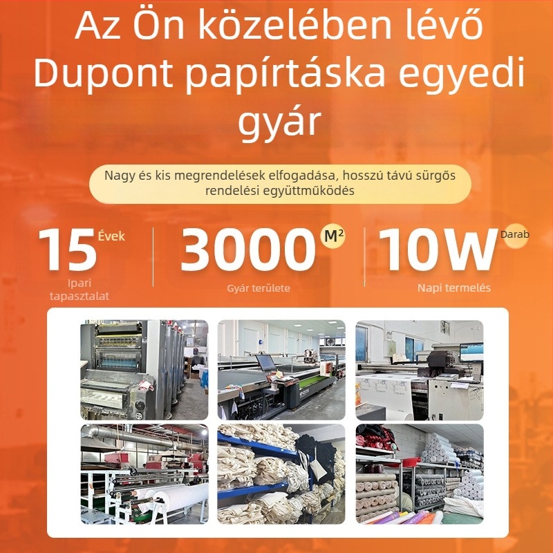 DuPont papírtáska egyedi logóval, üres kreatív kézitáska, nagy kapacitású, mosható, környezetbarát bevásárlótáska, gyártás egyedi igény szerint