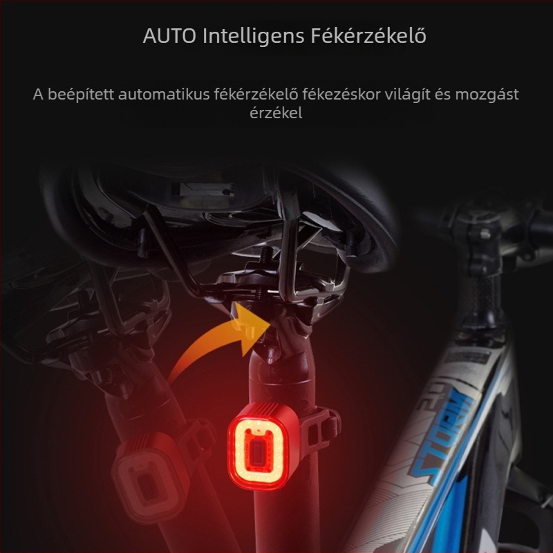 Pedl9 Kerékpár hátsó lámpa intelligens szenzorral, fékezéshez, IPX5 vízálló, 30 órás üzemidő