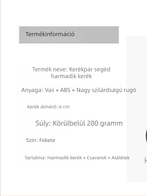 Összecsukható kerékpár harmadik segédkerék – Easy-Ride