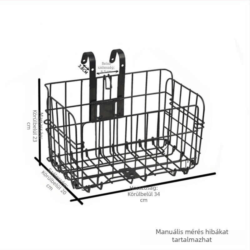 Vastagított vasból készült kerékpárkosár hegyi kerékpárhoz - hátsó összecsukható kosár