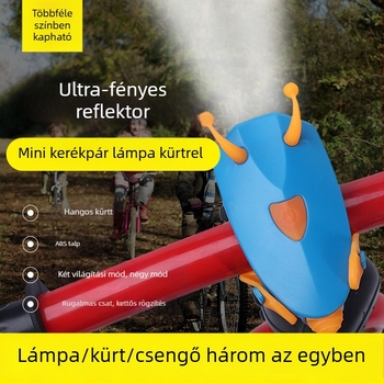 Új elülső lámpa gyerekeknek és hegyikerékpárhoz, kürttel és kiegészítőkkel