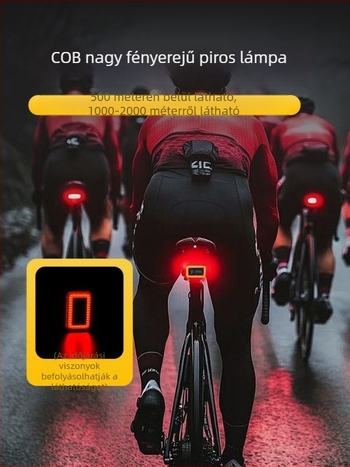 Hátsó kerékpárlámpa hosszú üzemidővel, mountain bike-hoz — ultra fényes, intelligens milliméteres radaros világítás