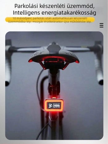 Hátsó kerékpárlámpa hosszú üzemidővel, mountain bike-hoz — ultra fényes, intelligens milliméteres radaros világítás