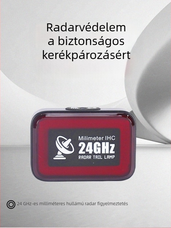 Hátsó kerékpárlámpa hosszú üzemidővel, mountain bike-hoz — ultra fényes, intelligens milliméteres radaros világítás