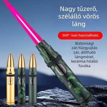 HB282 Rakéta alakú egyenes lángú gyújtó, fém, szélálló, kültéri használatra, grillhez és sütéshez
