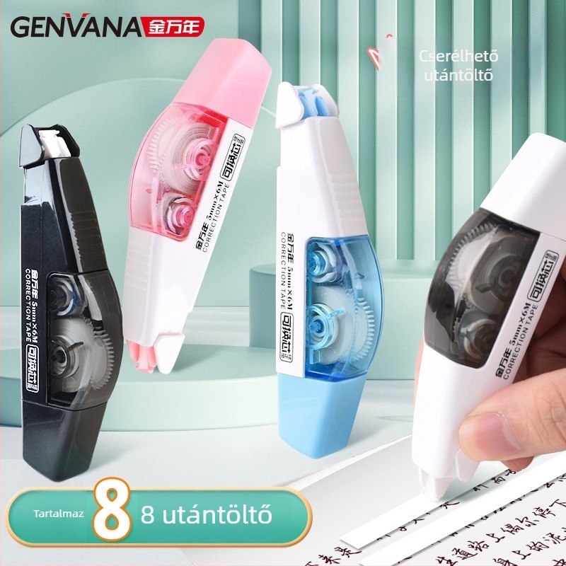 Cserepatronos korrigáló szalag, stílusos, nagy kapacitású, hordozható diákoknak