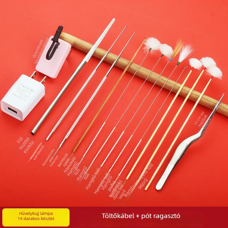 Vizuális fülpiszkáló, újratölthető, kézi, LED világítással – USB töltés
