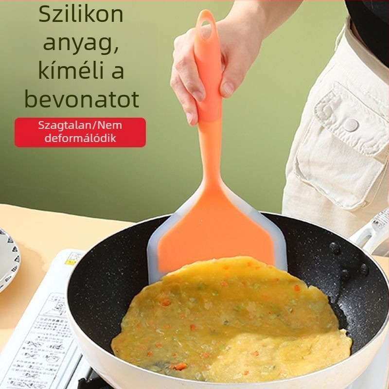Szilikon spatula palacsintákhoz széles nyílású dizájnnal, nem tapadó serpenyők számára biztonságos, sütő spatula és szilikon kenőecset