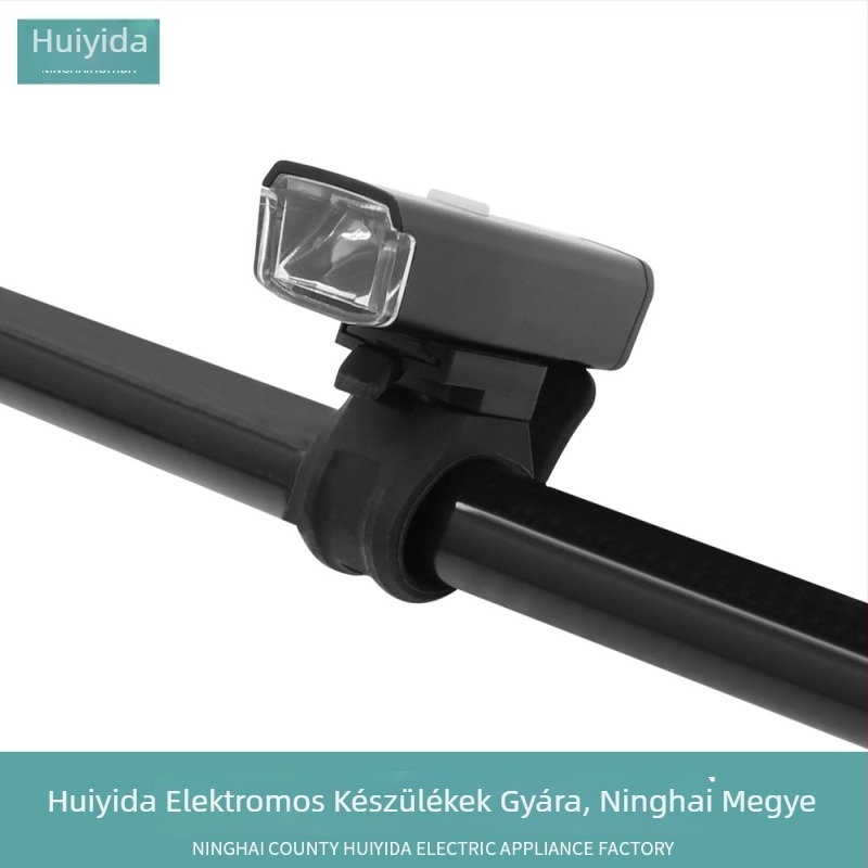 USB-s kerékpár első lámpa töltés kijelzővel, alumínium ötvözet, figyelmeztető fény