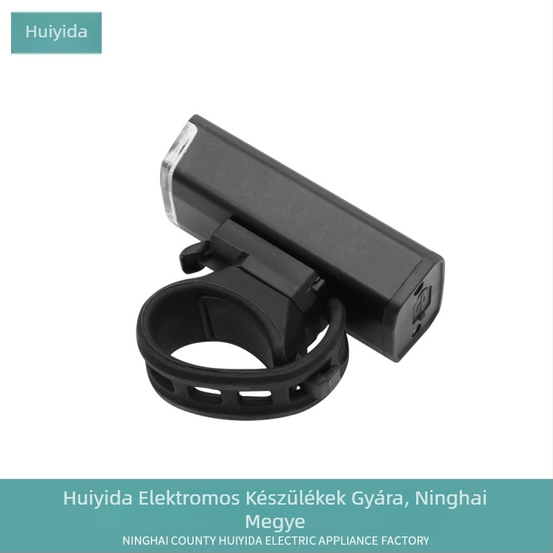 USB-s kerékpár első lámpa töltés kijelzővel, alumínium ötvözet, figyelmeztető fény