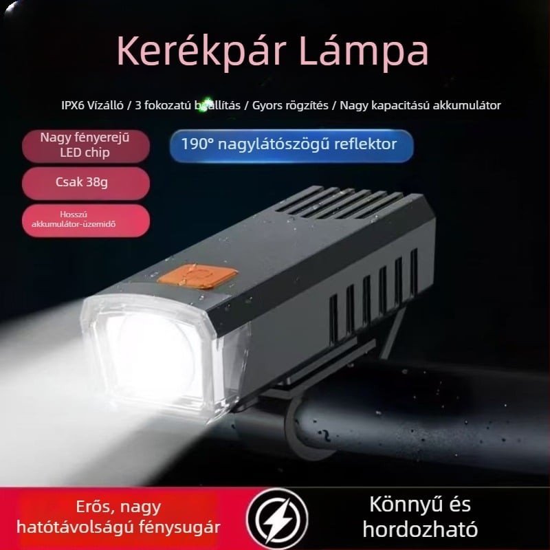 Előre világító kerékpárfény, erős fény éjszakai tekeréshez — MTB kerékpár LED világítás