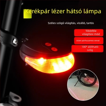 Lézeres hátsó világítás kerékpárhoz, több színű LED-del, MTB éjszakai fény