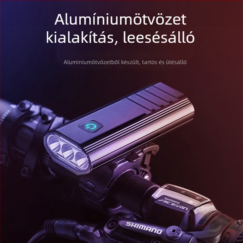 3T6 magas fényerősségű kerékpár első LED-lámpa alumíniumötvözet, újratölthető