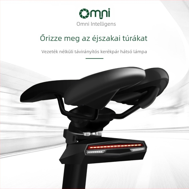 Omni kerékpár lézeres hátsó lámpa éjszakai tekeréshez, intelligens USB hátsó fény