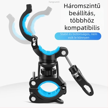 Kerékpár előfény tartó 720°-os gömbcsuklóval, klipszes rögzítés MTB-hez