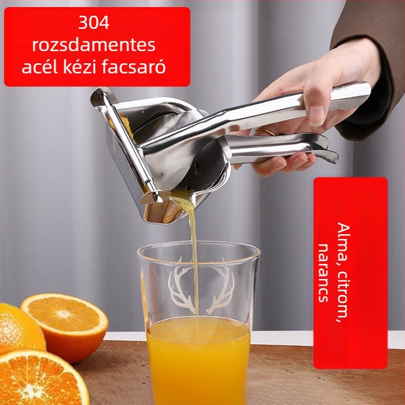 Kézi gyümölcsprés 304 rozsdamentes acélból, kompakt citrom és narancs számára, otthoni használatra