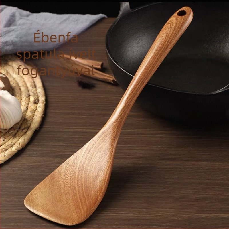 ebonfa ívelt ferde spatula – konyhai spatula és kanál készlet, tapadásmentes, hőálló