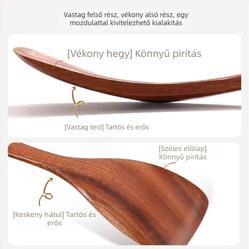 ebonfa ívelt ferde spatula – konyhai spatula és kanál készlet, tapadásmentes, hőálló