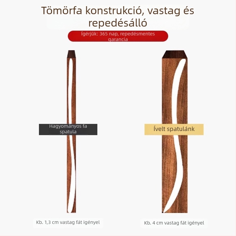 ebonfa ívelt ferde spatula – konyhai spatula és kanál készlet, tapadásmentes, hőálló