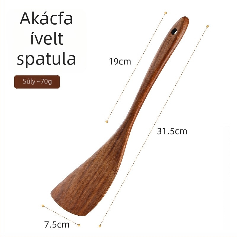 ebonfa ívelt ferde spatula – konyhai spatula és kanál készlet, tapadásmentes, hőálló
