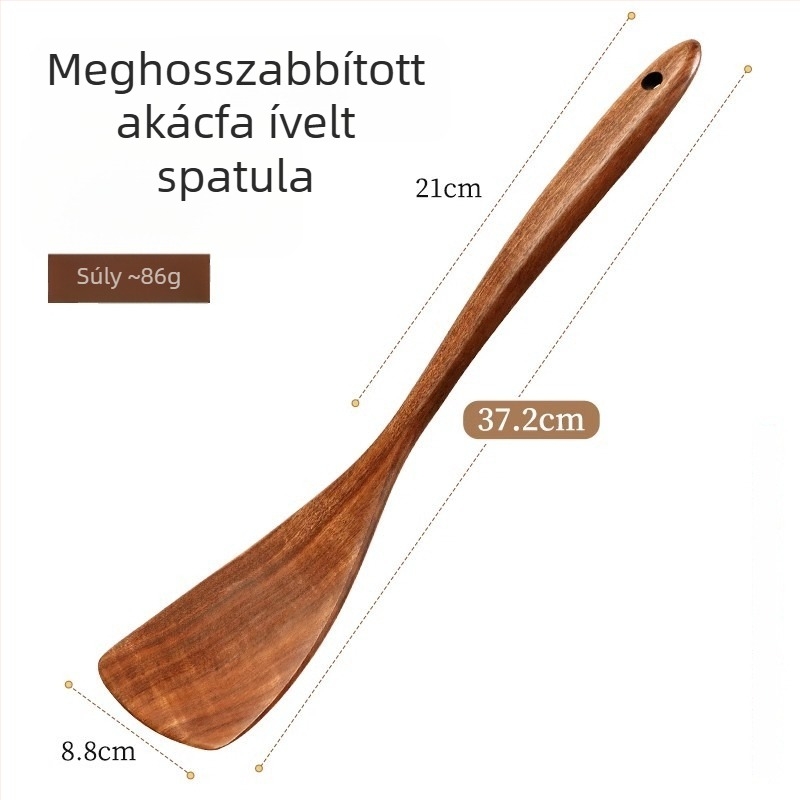 ebonfa ívelt ferde spatula – konyhai spatula és kanál készlet, tapadásmentes, hőálló