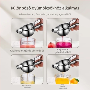 Kézi citromprés, kis rozsdamentes acél gyümölcspreselő, 400 ml-es kapacitás, citromhoz és narancshoz