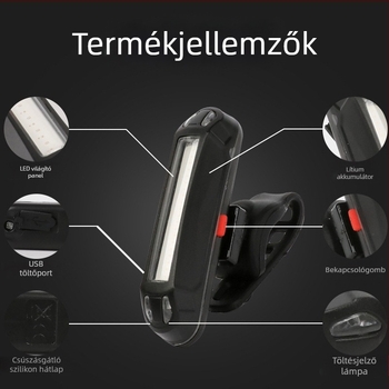 USB-töltésű hátsó kerékpárlámpa hegyi és országúti kerékpárokhoz