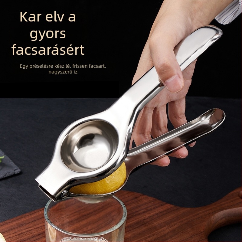 Kézi citromfacsaró – rozsdamentes acél, konyhai gyümölcsprés, egyedi csomagolás