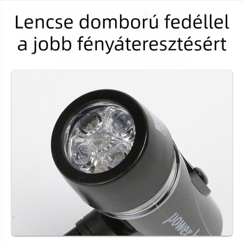 5 LED-es mountain bike első lámpa, ezüst-fekete