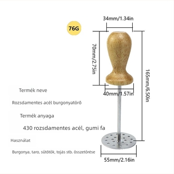 430 rozsdamentes acél burgonyaprés, kézi, otthoni használatra és bébiételekhez