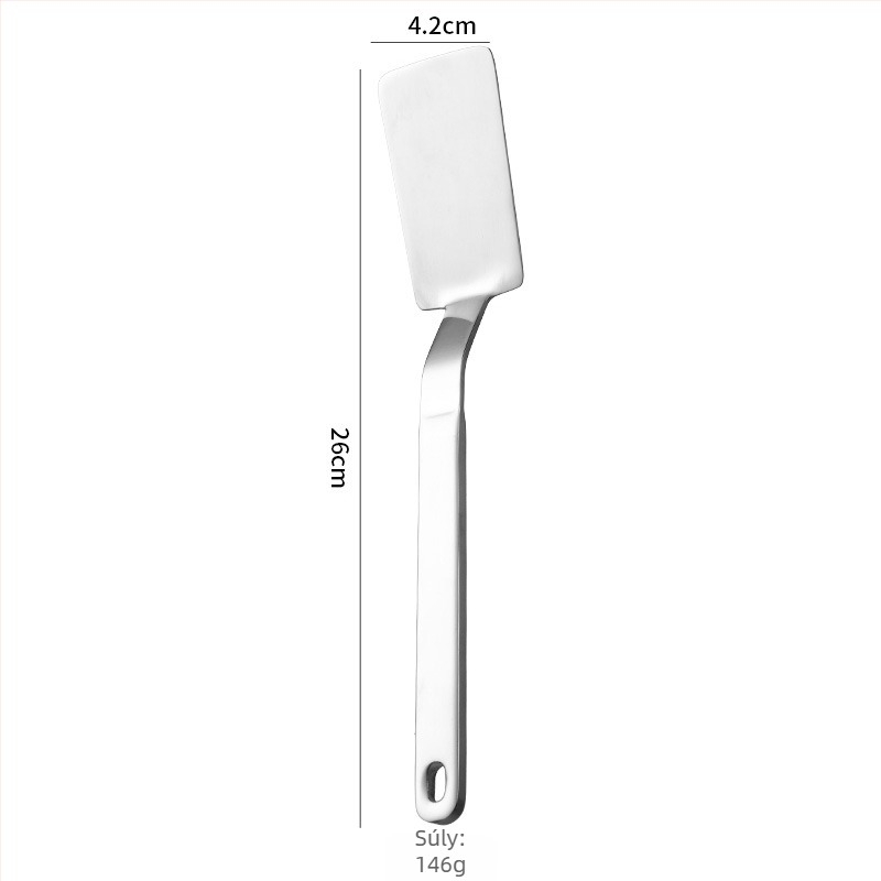 304 rozsdamentes acél kis spatula diófa nyéllel, konyhai eszköz hőálló, alkalmas pizzához és steakhez