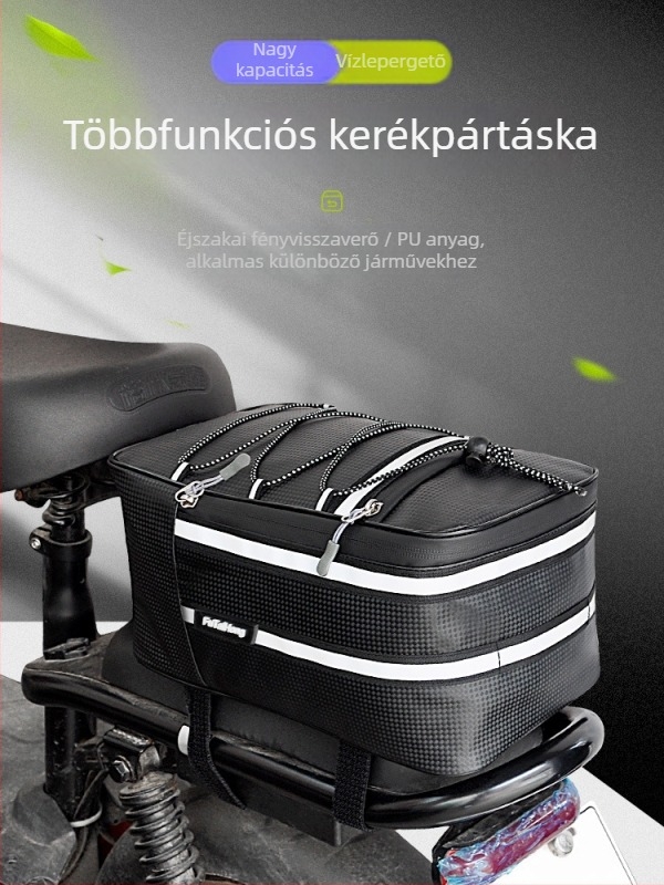Fu Tai Hong kerékpár hátsó táska, nagy kapacitású, vízálló, szintetikus bőrből