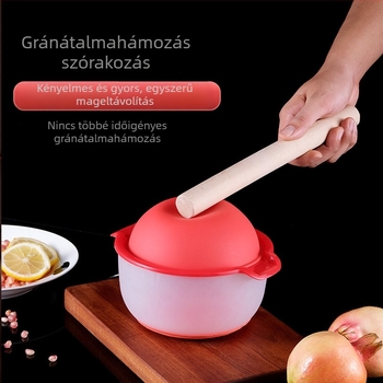 Gránátalma hámozó és préselő készülék, pulpaseparátorral, kézi működtetésű