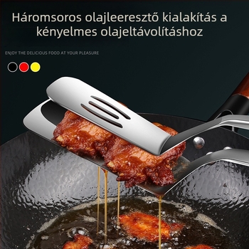 304 rozsdamentes acél hal-spatula klippel – Többfunkciós konyhai eszköz halak forgatásához, steakhez és palacsintákhoz