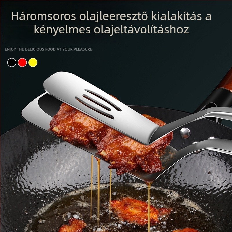 304 rozsdamentes acél hal-spatula klippel – Többfunkciós konyhai eszköz halak forgatásához, steakhez és palacsintákhoz