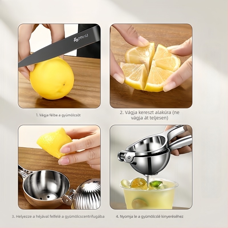 Rozsdamentes acél kézi citrusfacsaró citromokhoz és narancsokhoz