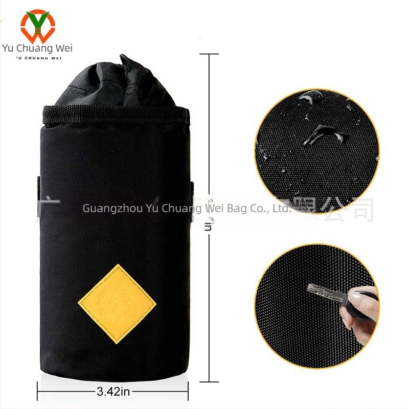 Szigetelt első kerékpáros táska telefontartóval és palacktartóval, kapacitás 600 ml–6 L